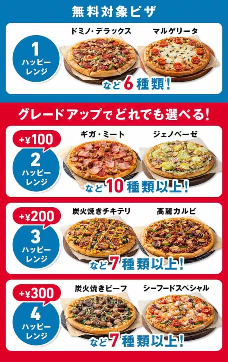 対象ピザはこちら↓↓ ご質問の多かったグレードアップも可能です