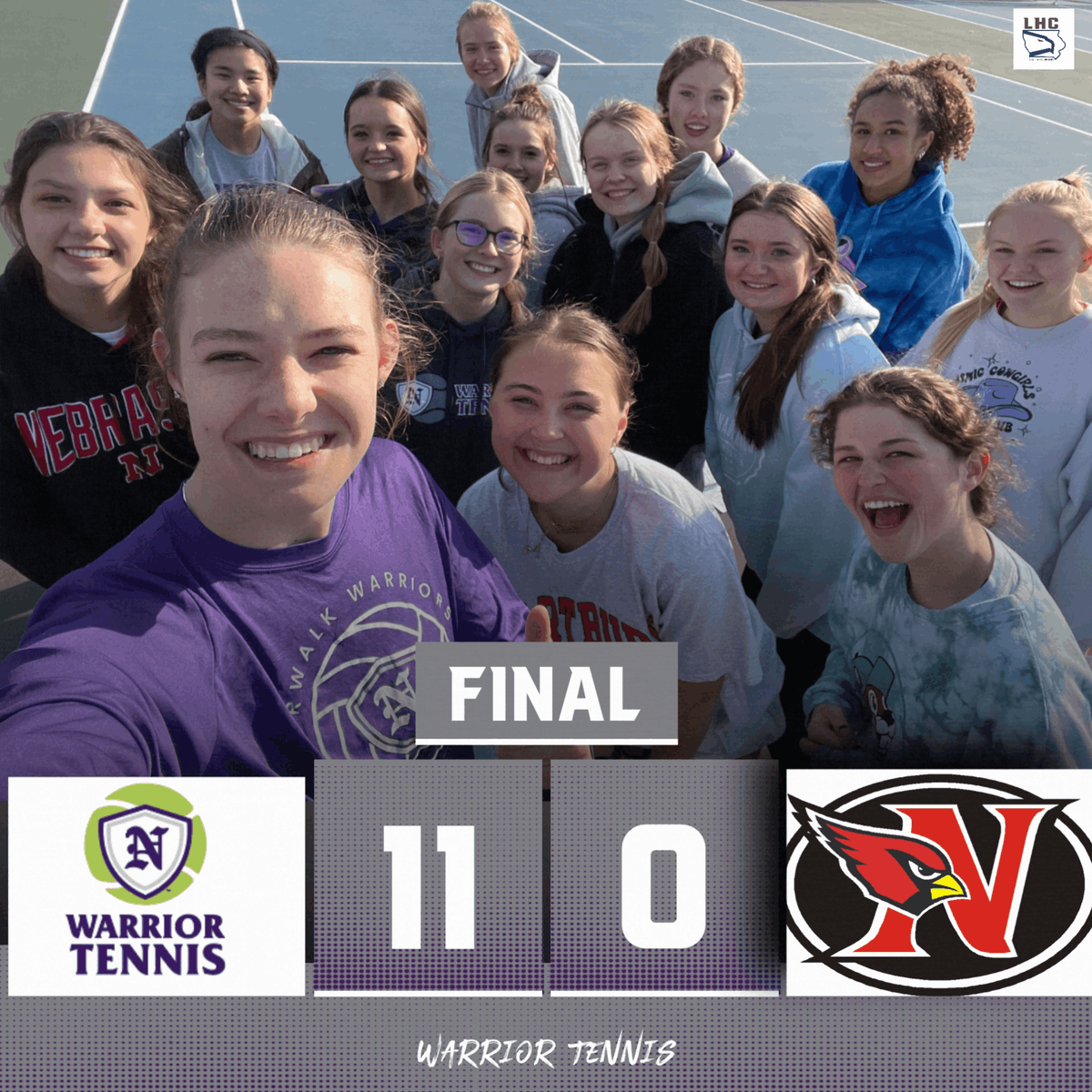 Norwalkgtennis's tweet photo. The Warriors travel to Newton on a very very windy night and pick up the W 11-0. Warriors return to action Monday at home vs Urbandale. #WindWarriors https://t.co/v5OK3q7Wj7