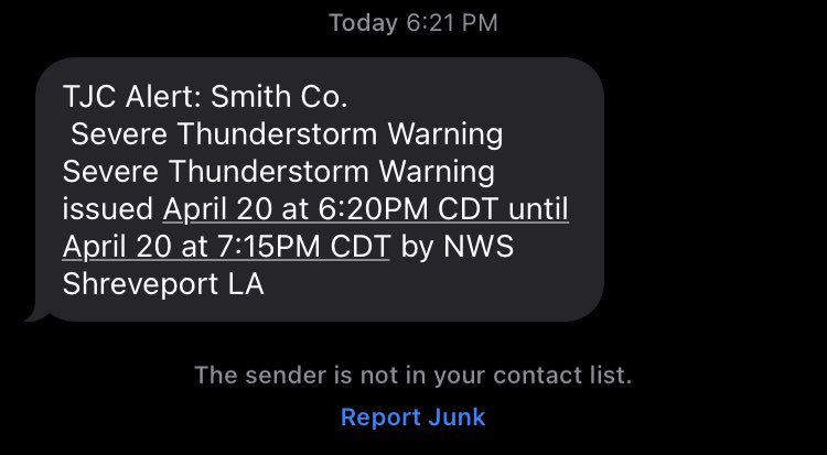 tjcdrumbeat's tweet photo. TJC announced a tornado warning and is advising all on campus to shelter in place. Student Media is on the scene and will post updates as they become available. https://t.co/5lcjyWxm8S