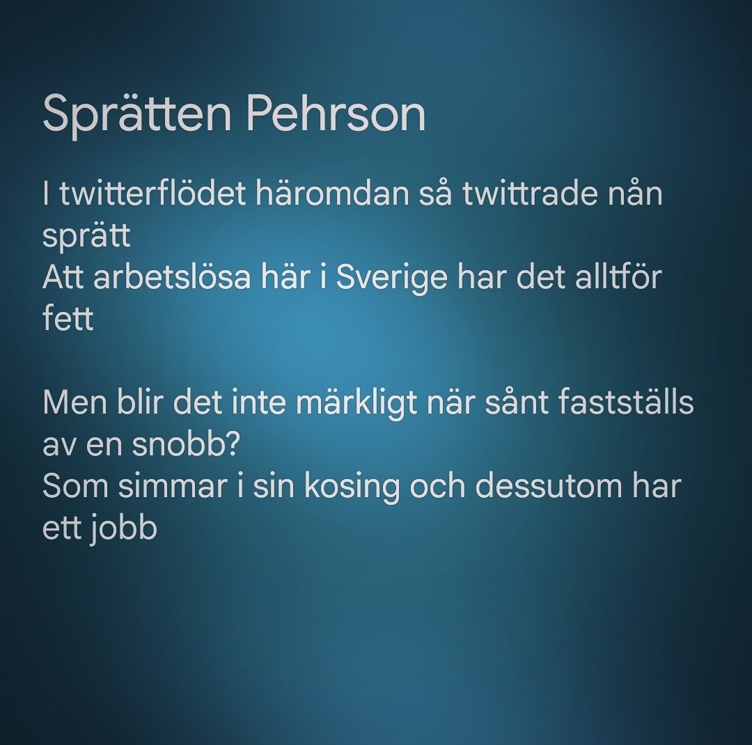 Sprätten Pehrson

#dikt