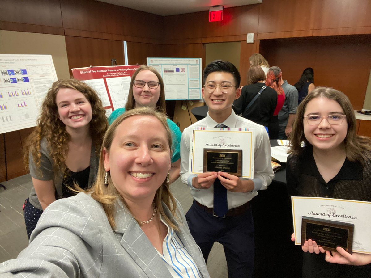 drverpeut's tweet photo. Congratulations to my students who received some amazing awards, including best thesis! @ASUPsych @ASUTheCollege https://t.co/FkRRYWf20W