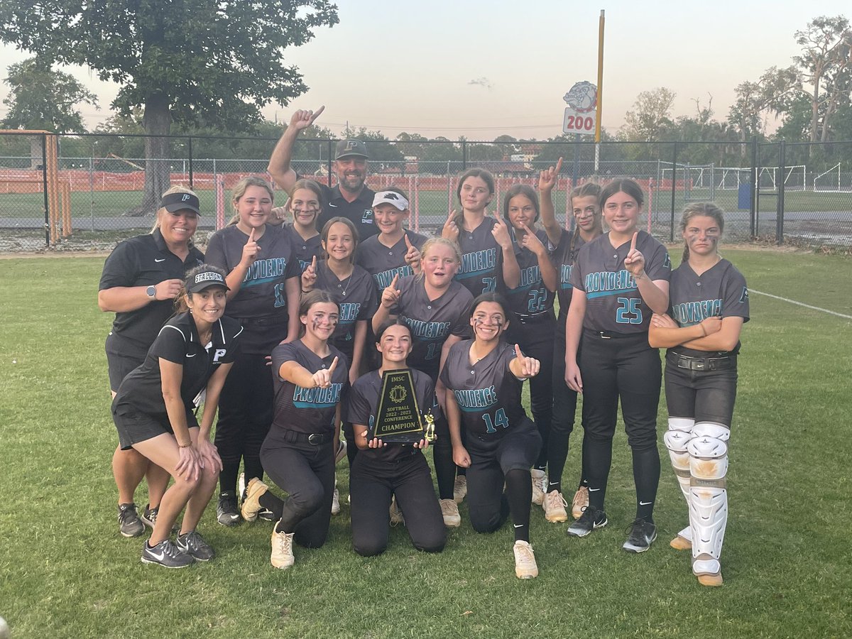 provschool's tweet photo. Prov MS Softball 2023 IMSC Champions! Finishing the season 9-1 with a 11-7 win over Bolles. Congrats to Ava Dimitrakropoulos and Sophia Prather for their All-Conference selections! https://t.co/SsVQlgWMnh