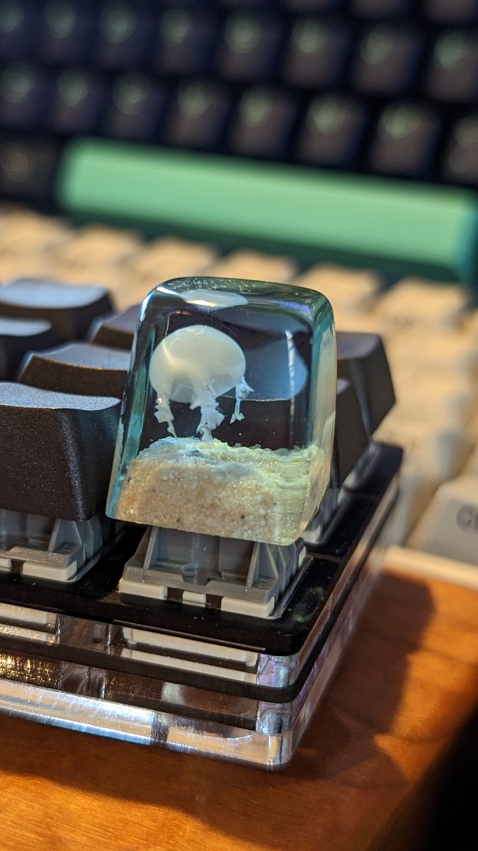 noixさんのキーキャップ届きました！
くらげちゃんかわいい。
#artisankeycap
@xnoixresinx