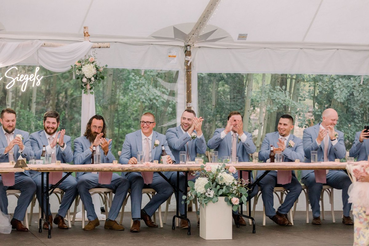 Rain or shine, our clear tent sides allow the aspens to join in on your wedding day fun!🍃

blackstoneriversranch.com
📸 Julia &amp; Ken Photography