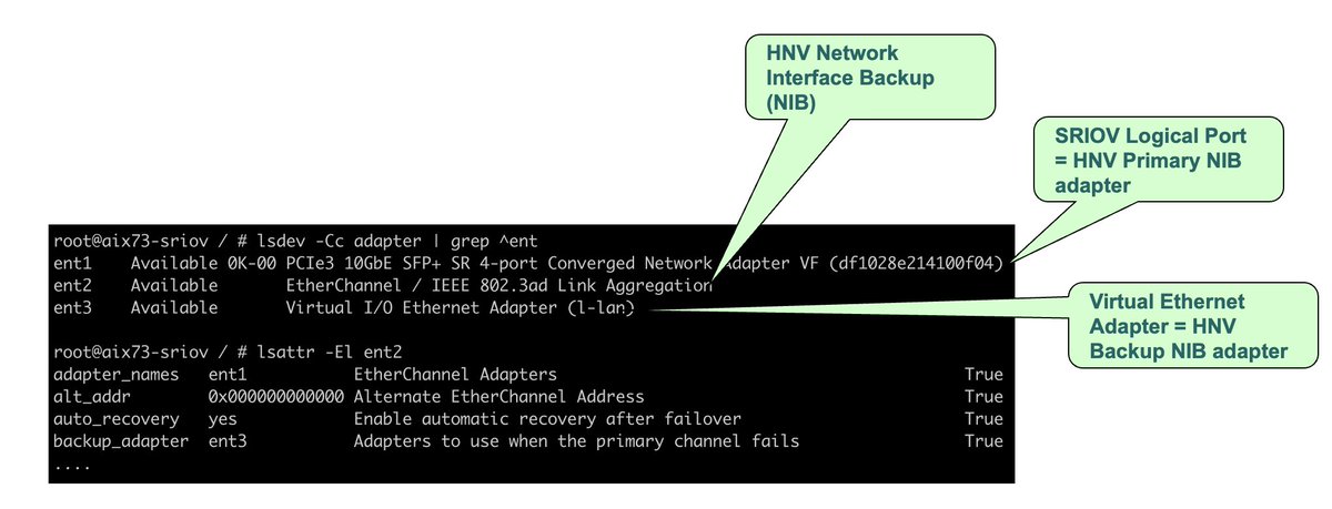 cgibbo's tweet photo. HNV is in the lab!
SRIOV Logical Port & LPM support. Allows LPM even when an LPAR is configured with direct access to a physical SRIOV adapter via a logical port.
Configured for an AIX LPAR & works as advertised.
https://t.co/BKains7dhJ
#AIX #IBMAIX #SRIOV #HNV #IBMSRIOV https://t.co/aSz2T4LlmB