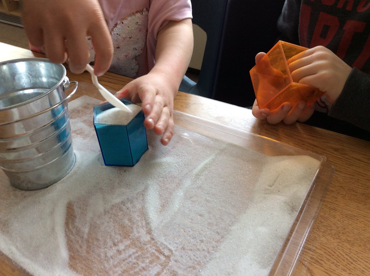 Determining which 3D figure holds more…and having lots of fun with the sand!!!