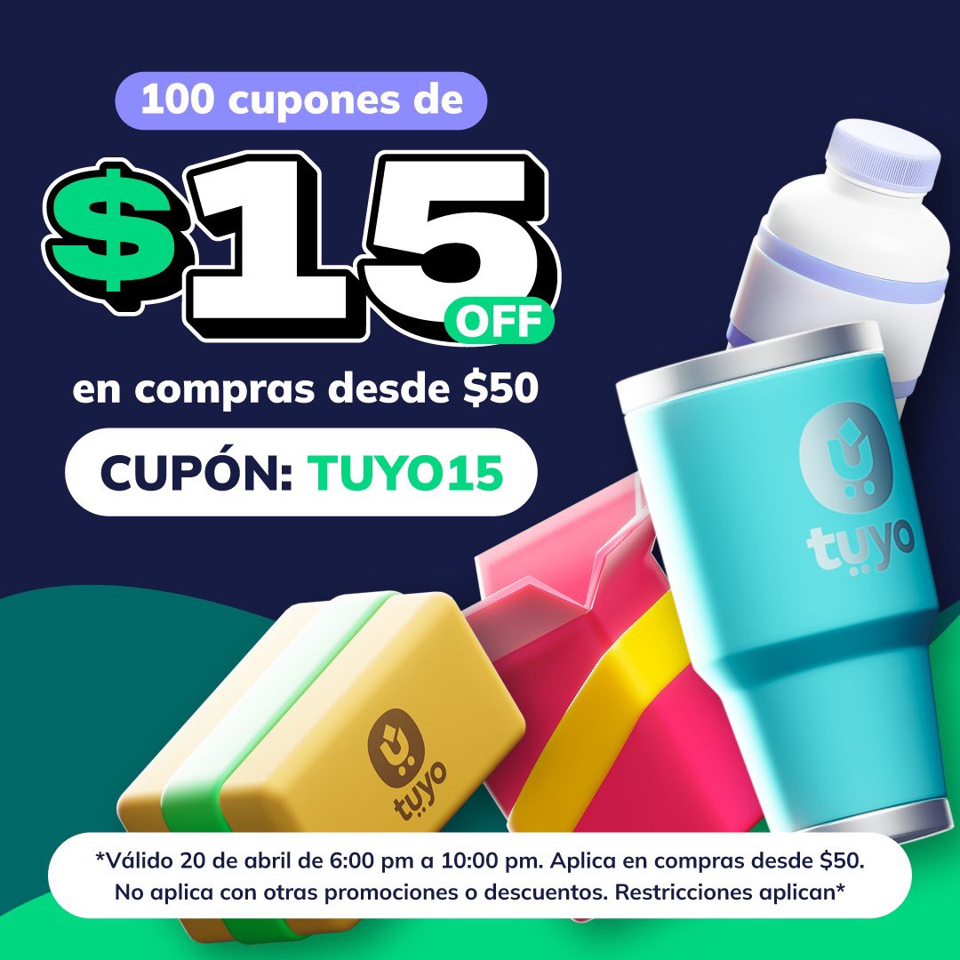 APURENSE🙌🏻🚀 tienen hasta las 10 pm para tener tu $15 de descuento 🤑
ingresen a: tuyoapp.com