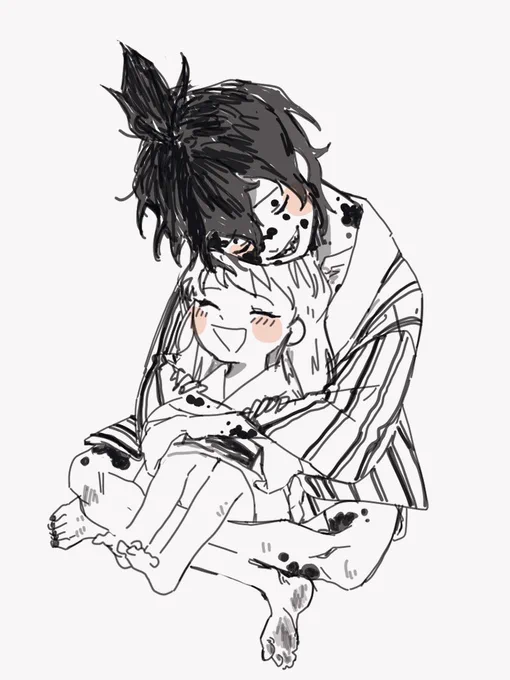←初めてデジタルで描いた兄妹→ここ最近の兄妹位置が逆になってる! 