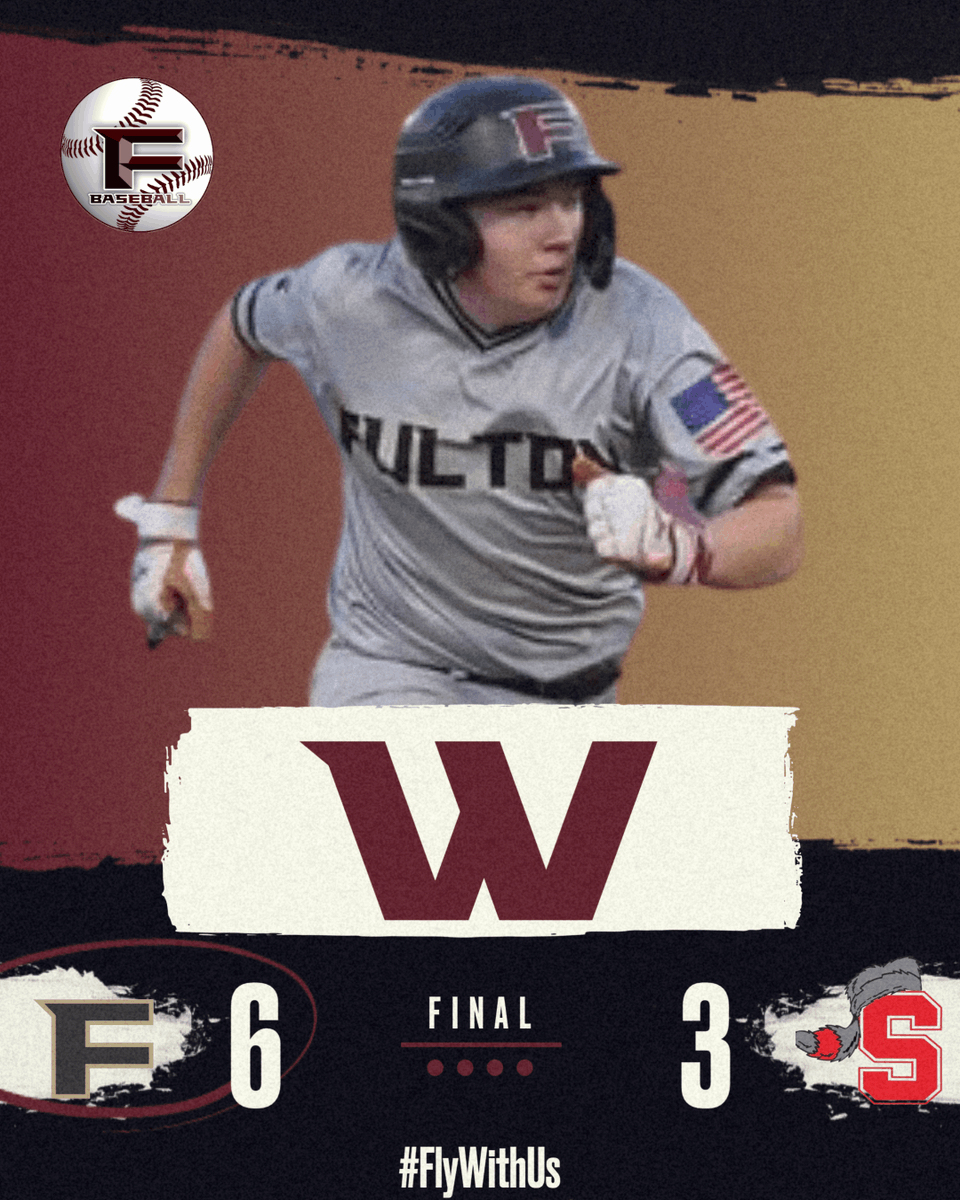 FultonBaseball's tweet photo. The Fulton Falcons defeated Scott High 6-3 tonight at Christenberry Park. Maddox Myers had the complete game win for the Falcons. #FlyWithUs @prepxtra @5StarPreps https://t.co/O0j5ZSOSNs