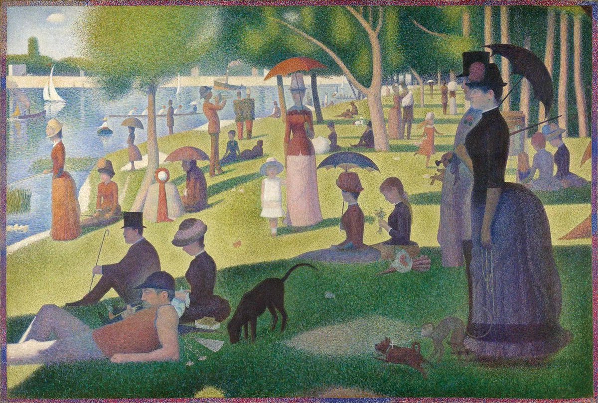 rhysmakeswords's tweet photo. "I don't even see the dots anymore, I just see man in top hat, dog, ladies with parasols" - Cypher https://t.co/z6ADbcrH0r
