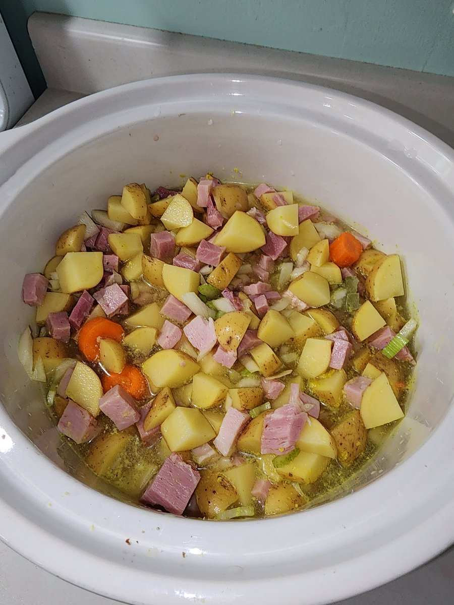 SeanD3113's tweet photo. @Crucialdude Ham and Potato Soup, plus Pineapple Upside Down Cake for dessert.  For my Son's 16th Birthday! https://t.co/aDpRJhegIC