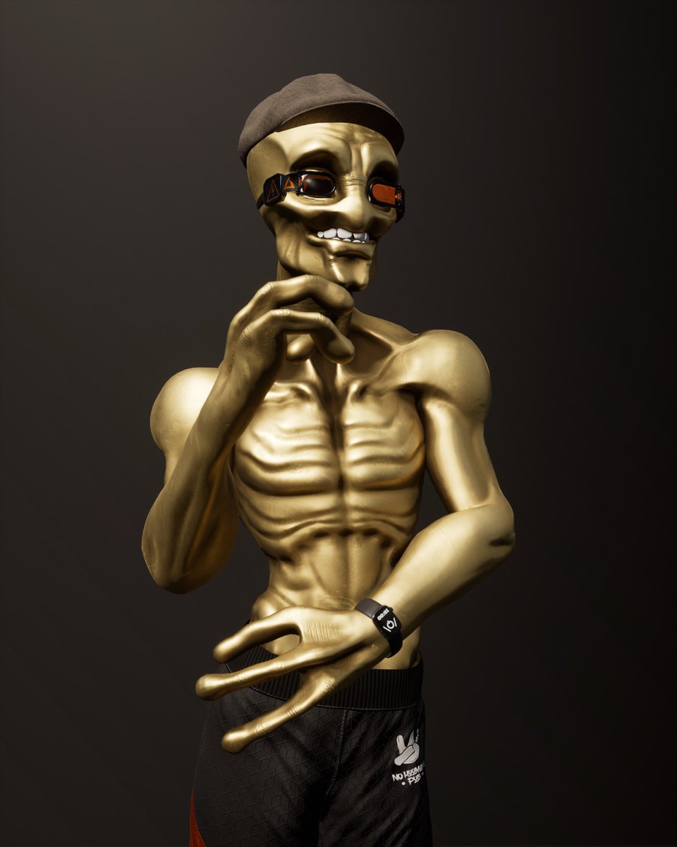 Notorious3434's tweet photo. Just minted some more Gen1 @NoHoomans and the Alien gods have been looking down upon me! Got a close replica of my gen0 pfp as my playable character! LFG!!! Look at the sexy beasts! 👽🛸🔥👑 https://t.co/CZ3rLZ0Gu4