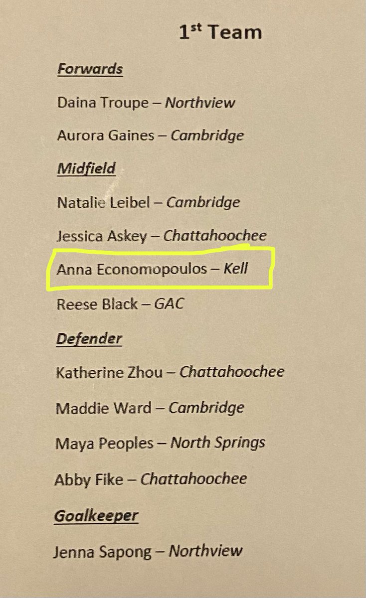 annaecono's tweet photo. Made 1st Team All Region and got Offensive player of the year!!! https://t.co/jHVmxdV4d8