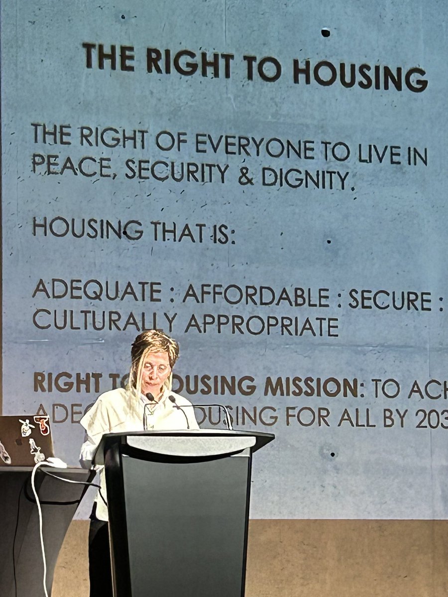 Leilani Farha, the former UN special rapporteur on right to #housing , tells SocialHousing&amp;HumanRights conference that Canada needs mayors who won’t settle until everyone housed

#moresocialhousingnow <a href="/moresochousing/">Social Housing and Human Rights Coalition</a> <a href="/CMHC_ca/">CMHC</a> <a href="/CHEC_CCRL/">Canadian Housing Evidence Collaborative</a> <a href="/MNPHAssociation/">Manitoba Non-Profit Housing Association</a> <a href="/ACORNCanada/">ACORN Canada</a> <a href="/homelesshub/">Homeless Hub</a>