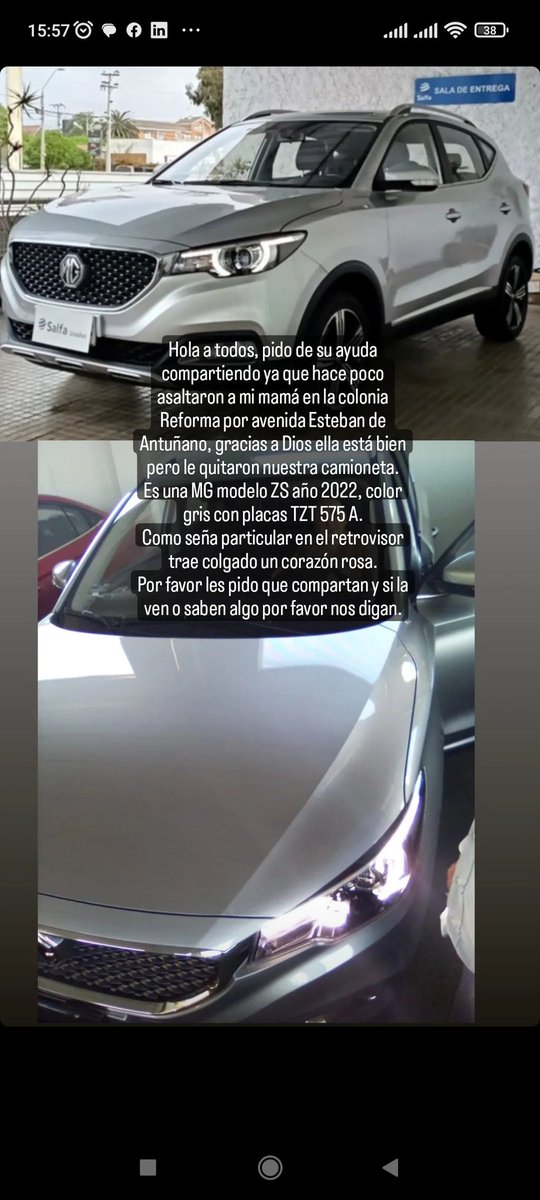 Luuluspizza's tweet photo. Amigxs le robaron su camioneta a mi tía, hoy en su cumpleaños poca madre 😪 Ayúdenme a compartir! https://t.co/UxxD83WsId