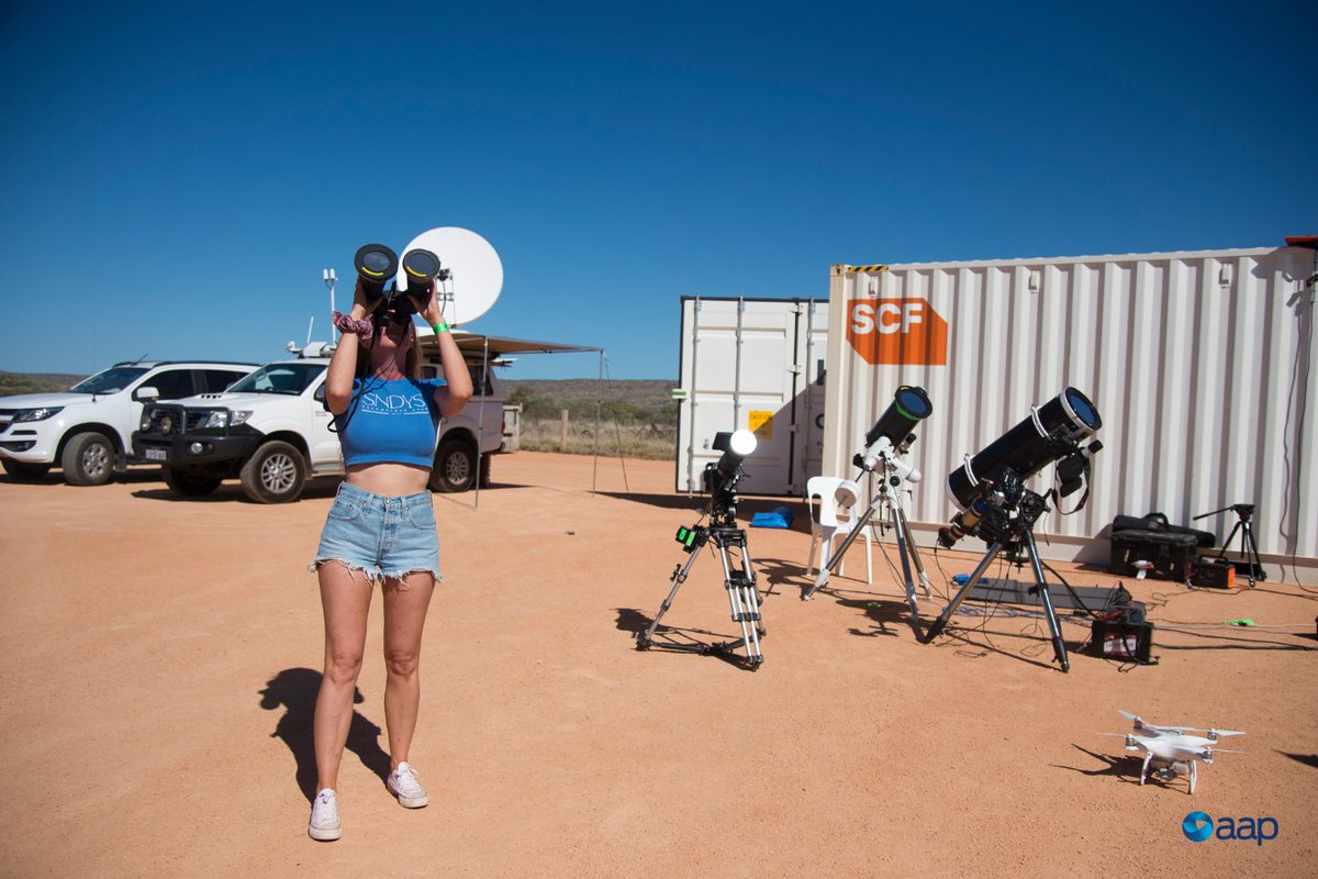 AAPNewswire's tweet photo. "It made me realise how small we are in the universe."

Stargazers from around the globe are packing up in Western Australia's remote north after being stunned by a rare total solar eclipse that turned day into night.

Story and pics via @hcnub: https://t.co/aufKq4Bkah https://t.co/ii2TBJr0BU