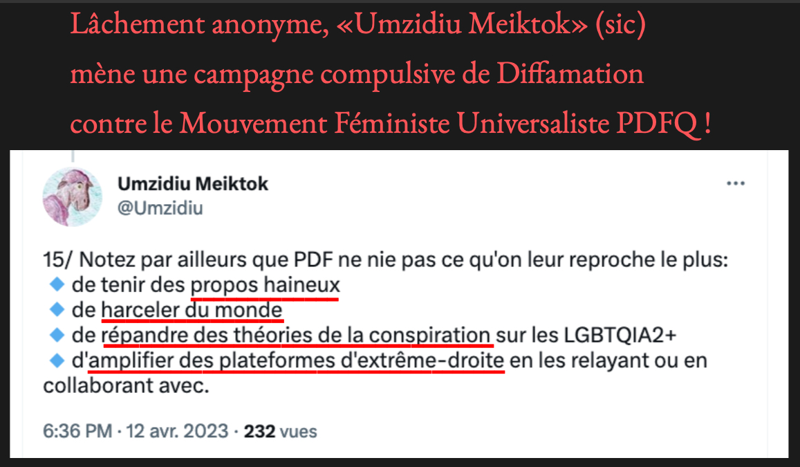 yclaude's tweet photo. @doramoutot Le député Morin appartient au "Parti libéral du Québec" (la droite wokiste...), très proche idéologiquement de "Québec solidaire" (islamo-gauchistes-wokes semblables à LFI) qui fraye avec la mouvance violente "antifa" qui menace et diffame (*) les féministes de #PDFQ !
(*) : https://t.co/FcVXiYOENC