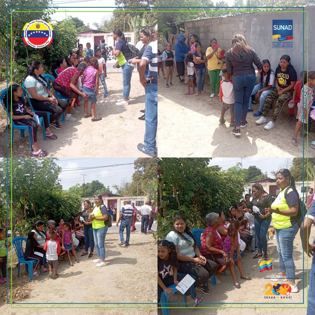 La Superintendencia Nacional Antidrogas Yaracuy, realizó jornada informativa en la Comunidad El Chaparral del Mcpio Cocorote, donde se les dió a conocer los servicios que brinda la Sunad en nuestro estado y se les entregó material informátivo en materia de prevención.