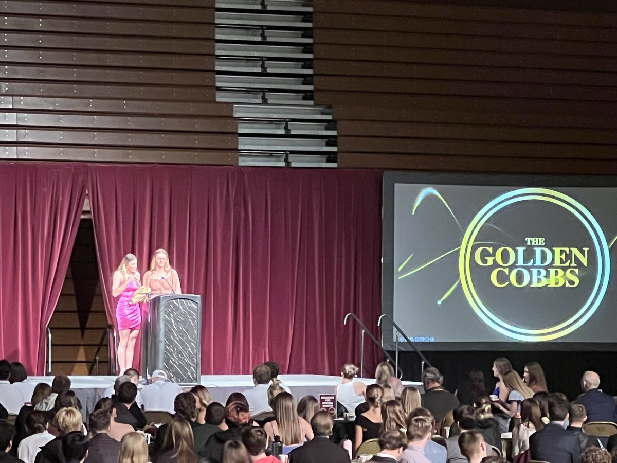 #CobberSoftball Senior Drew Syverson and Junior Landry Maragos presenting at #TheGoldenCobb Awards tonight!