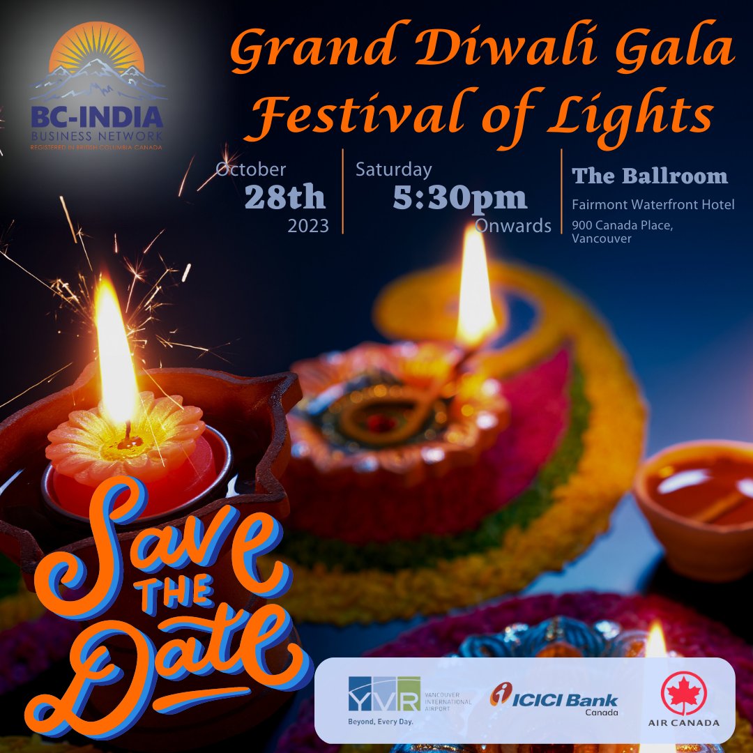 🪔 Save the date! 🪔

#Divali #FestivalOfLights #BC-IBN #India #Canada #Celebration ##HappyDiwali #DiwaliCelebrations #BritishColumbia