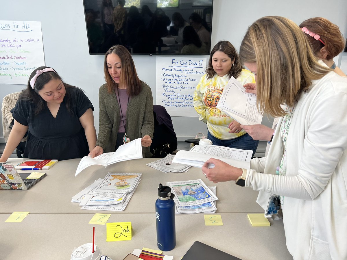 TheresaAdelphia's tweet photo. These K-2 #DualLanguage Teachers always leave me feeling inspired! Thank you for such thoughtful conversations and collaboration. We were able to see horizontal and vertical alignment of student writing and plan for next steps for Q4! #d100inspires #d100inspira https://t.co/Pmm8szKLRe