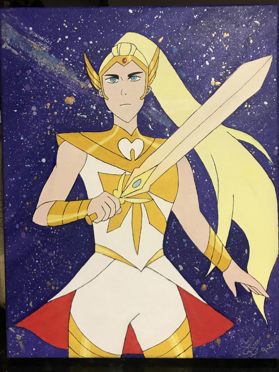 darkskycries's tweet photo. I did a painting is She-Ra when I was binging the show a while back. #SheraandthePrincessesofPower #shera #art #painting https://t.co/jVQgyGZLOT