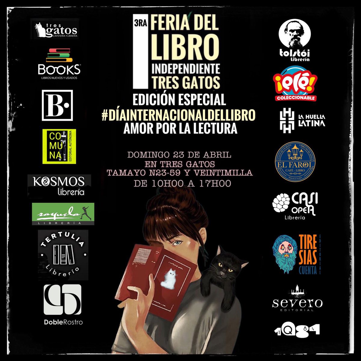 LibreriaRayuela's tweet photo. Es un gusto contarles que participaremos en la #FeriaDelLibroIndependiente organizada por nuestros colegas de #Tres🐈‍⬛🐈‍⬛🐈‍⬛
¡Les esperamos! 👇🏼 https://t.co/nSWwUiUkhP