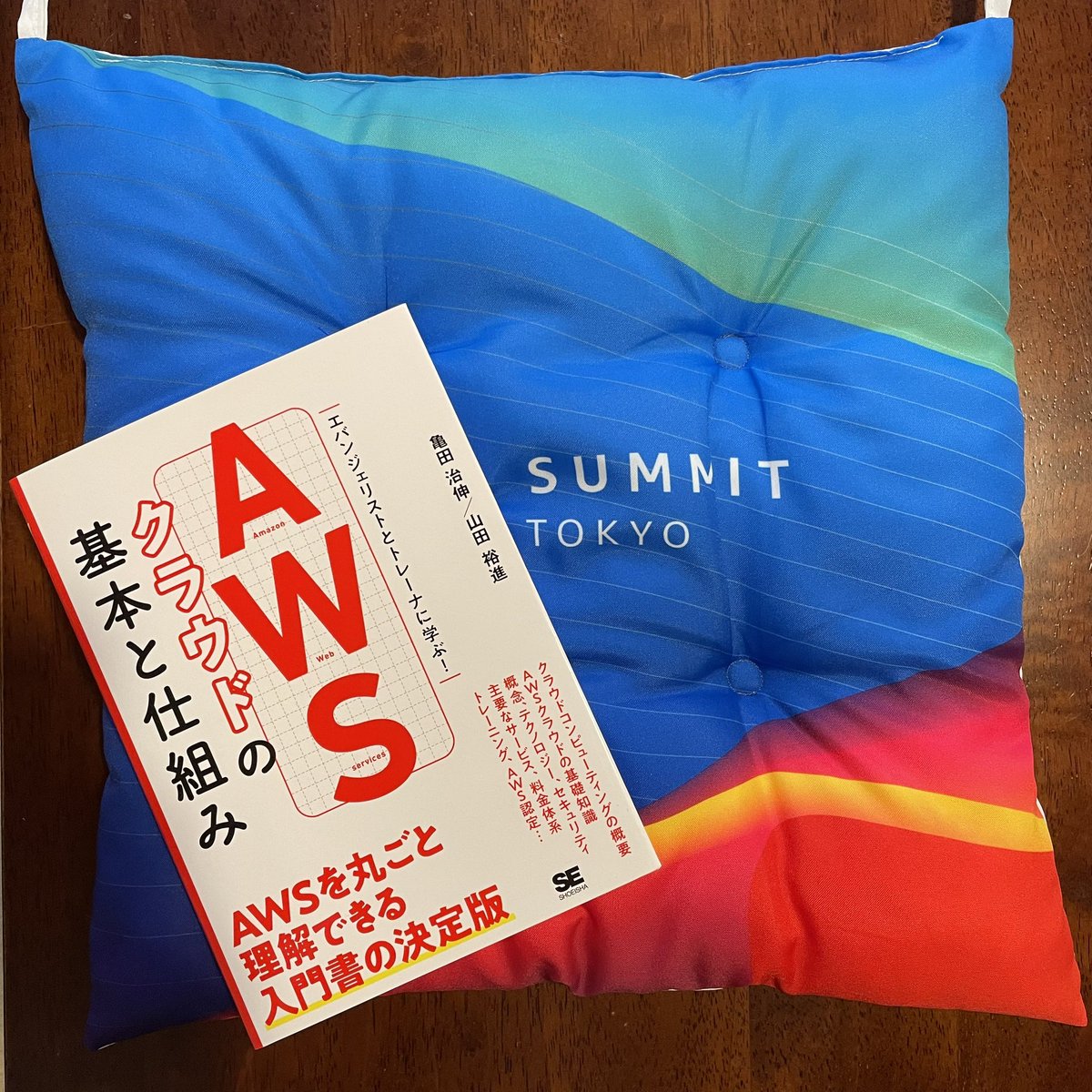GoatEatAny's tweet photo. 本やクッション、お弁当ももらえてAWS太っ腹でした
#AWSSummit https://t.co/VAJVK3xCvv