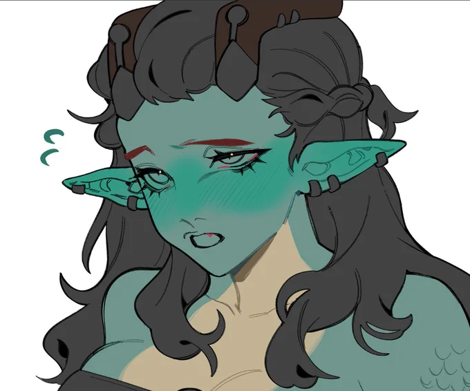 trying to decide if it'd be cuter to keep her mouth shut, no dialogue 