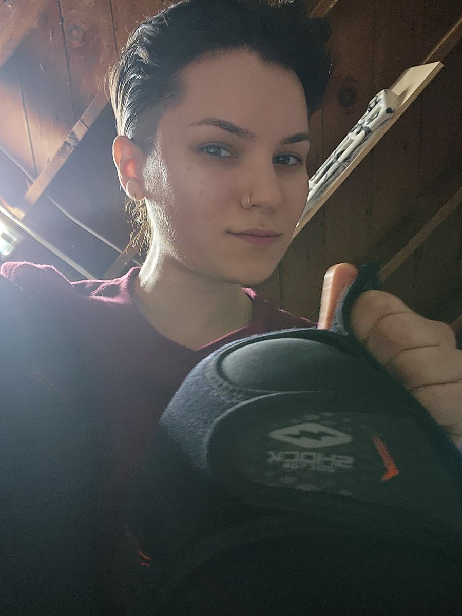 Looking down on you while taking my knee brace off like...