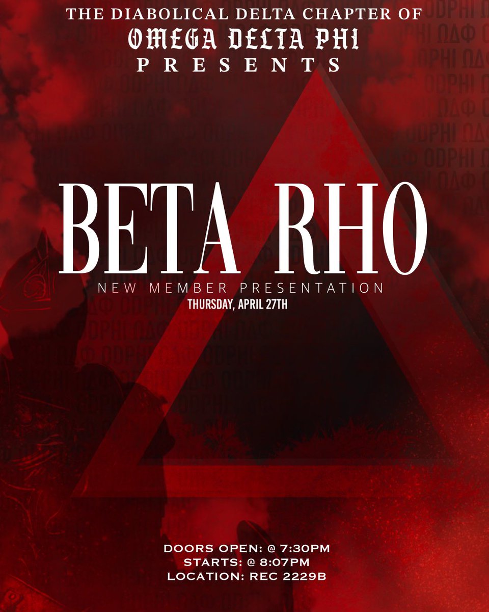 Beta Rho has arrived. Join us as we present our new knights 🛡️⚔️ at the Rec 2229B. April 27th <a href="/8/">.</a>:07 pm.