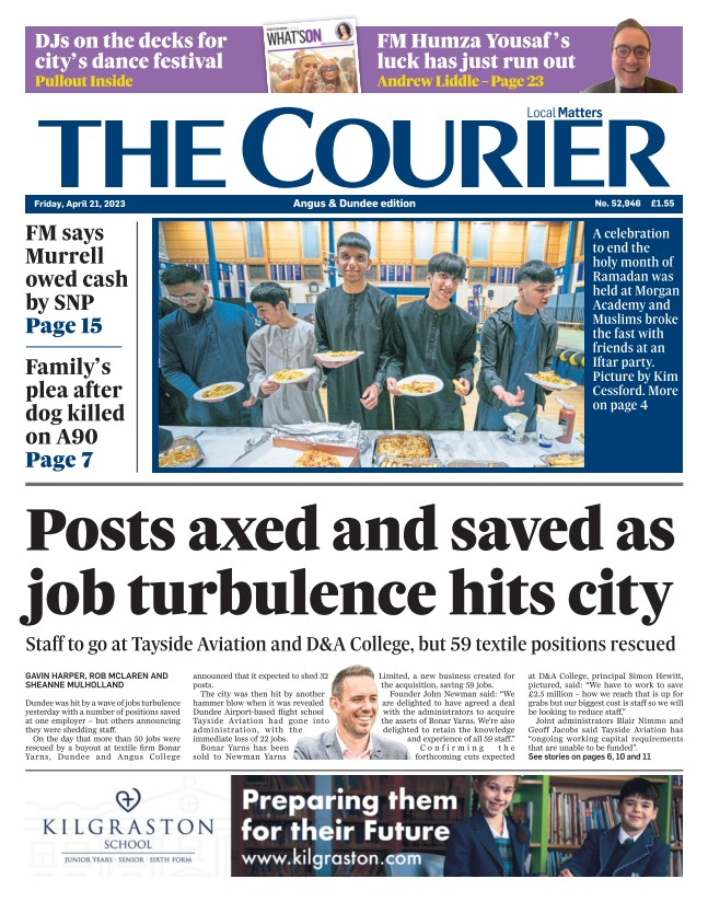 thecourieruk's tweet photo. Good morning from The Courier!

Here's the front page of your Angus &amp; Dundee edition #buyapaper https://t.co/AvEw2FrOJd https://t.co/H5Ml9I2ojj
