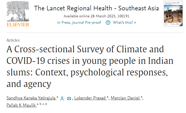georgeinstitute's tweet photo. 📢Study on dual effects of #Covid and #climate change on young people in India shows opportunity to strengthen their agency and provide them with platforms to act meaningfully. 
@PallabMaulik @GeorgeInstIN @ekdumercian 
https://t.co/XRPQAFmhup https://t.co/Nb5dYxnGAh