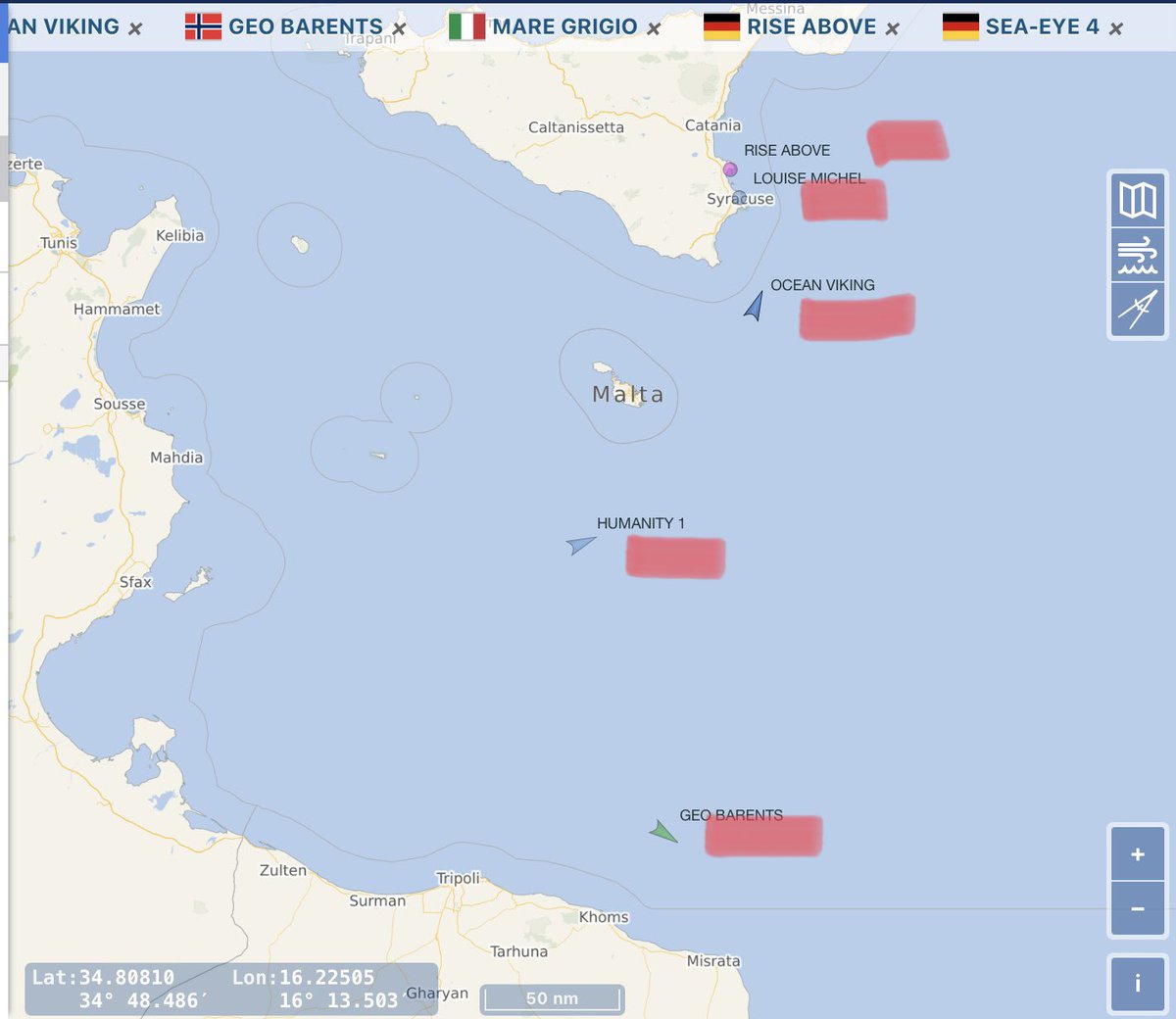 MauriceMolinero's tweet image. IMMIGRATION ILLÉGALE ce Vendredi 21 Avril…au Milieu des concerts de Casseroles…mais sans faire de Bruits….le Grand Remplacement progressif est toujours en cours 
Trois bateaux ONG passeurs de Migrants Illégaux sont en Mer , deux autres au port en attente de sortir en mer🔥🔥