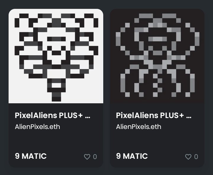 PixelAliens PLUS+

Made in 2023
Tools , illustrator
Chain , polygon
Price , 9 matic
Edition , 1/1
Link Buy , opensea.io/collection/pix…

#nft #nftdrop #dropyournft #NFTCommunity #nftart #polygon #PolygonNFT