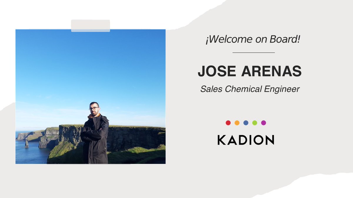 Hoy queremos presentaros a Jose.
Es ingeniero químico y empezó sus prácticas con nosotros el pasado noviembre y ahora pasa a formar parte del departamento comercial internacional de <a href="/KadionSL/">Kadion SL</a>.

😀Nos sentimos muy satisfechosde poder contar con Jose en nuestro equipo.¡Bienvenido!