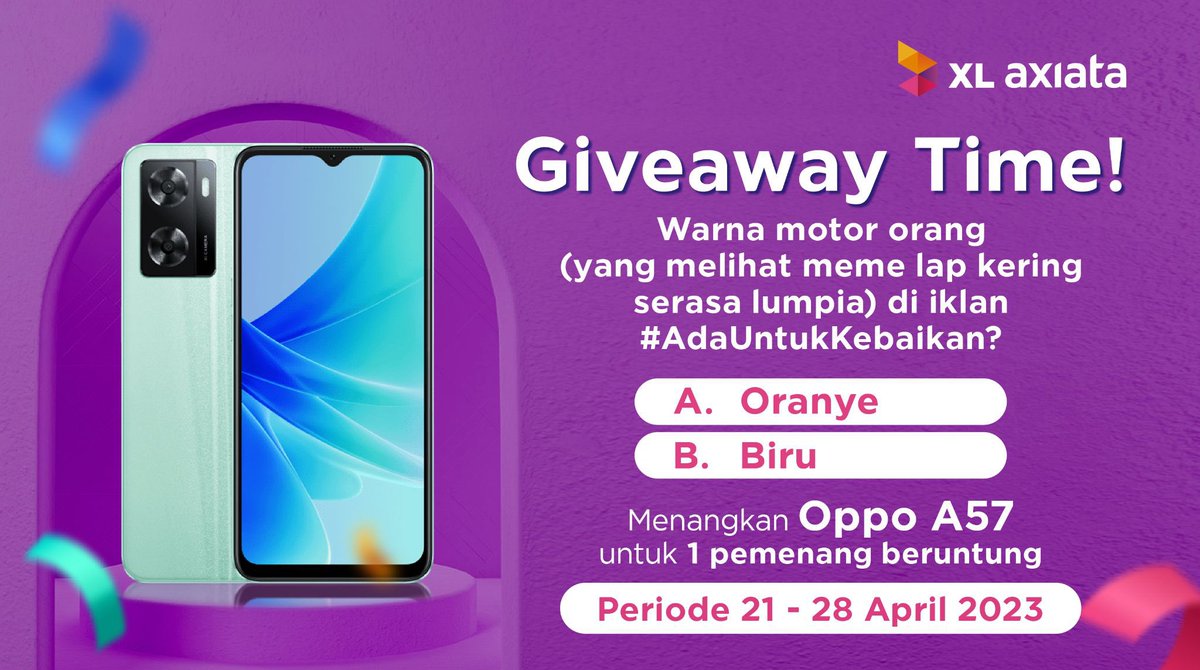 GIVEAWAY TIME!

Jawab pertanyaan pada gambar!

Jawabannya ada di video ini: bit.ly/IklanRamadanGi…

Caranya mudah!
1. Follow @XLAxiata_Tbk 
2. Tonton Video sampai habis
3. Reply jawaban 
3. Sertakan #AdaUntukKebaikan
4. Like &amp; retweet postingan ini

Semoga kamu beruntung!