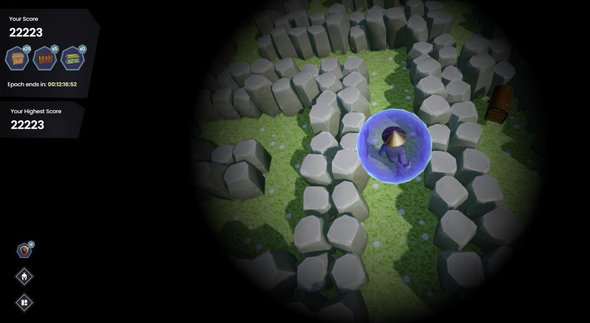 The Epoch 3 is almost at its end. During the 3 Epochs I achieved:

1. Find the Wooden Chest ✅
2. Find the Gold Chest ✅
3. Find the Legendary Chest ✅
4. Win a Legendary Chest in the Leaderboard ✅
5. Total score of 20,000 during one Epoch ✅

#WonderMazeGame