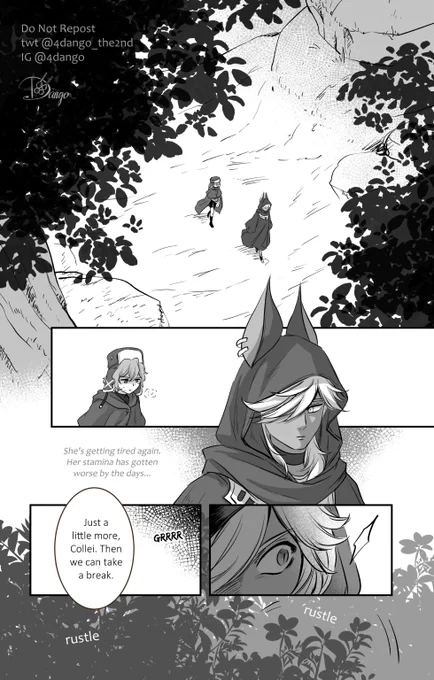 Following Footsteps [1/4] Me, working on this comic little by little for days bec I just really need a break from the other 48930232 works 😭  anyway this brainrot has been marinating in my head since windblume.....