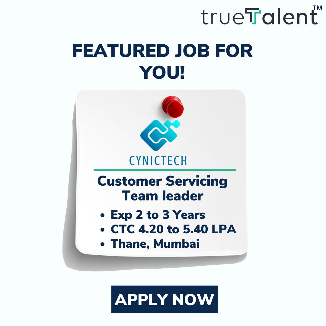 TrueTalent_io's tweet photo. Join Cynictech team and make a difference! Apply today to begin a rewarding career.
.
.
#TrueTalent #TrueTalent_io #CareerOpportunity #NowHiring #JobOpening #ApplyNow #ProfessionalDevelopment #Teamwork #Collaboration #Success #WorkWithUs #GrowWithUs #team #CareerGrowth https://t.co/SDlG0i1jl5