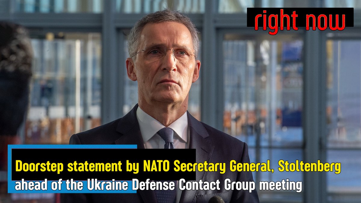 now_timeline's tweet photo. Right Now - Statement by Jens Stoltenberg before the meeting of the Ukra... https://t.co/6SeKIJmmGI via @YouTube 

#Ukraine️ #war #invasion #Zelensky #Russia #Putin #Military #Stoltenberg #NATORUSSIAWAR #statement #news #Ramstein #weapons #partners #Reznikov #LloydAustin https://t.co/iSvpNOi9IB