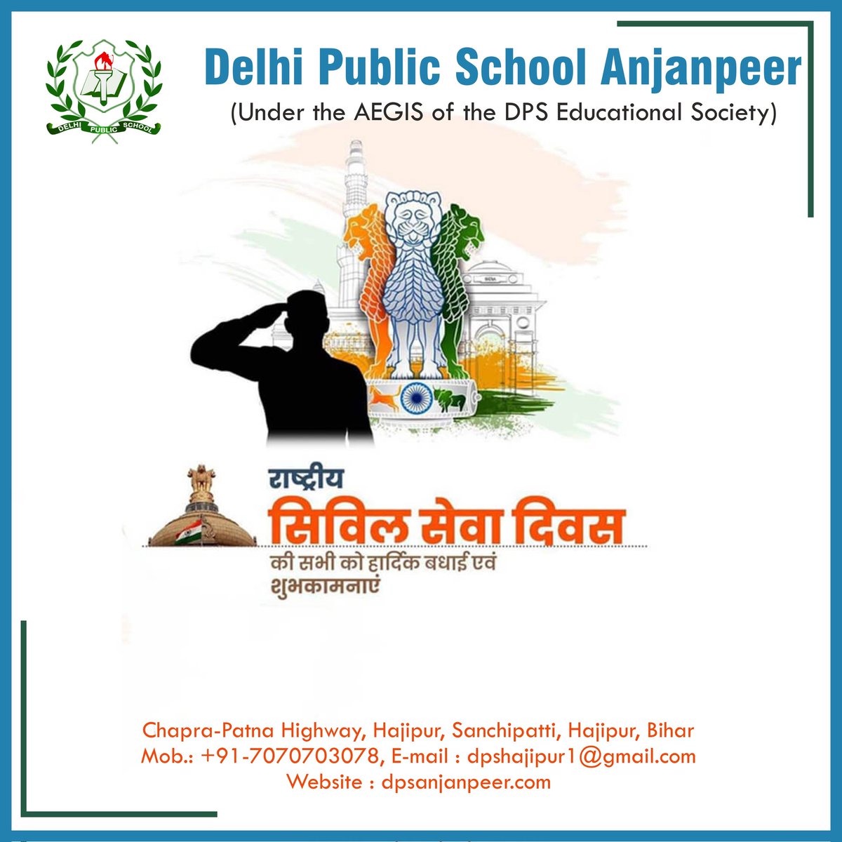 dpsanjanpeer's tweet photo. National Civil Service Day
#CivilServicesDay #admission #admissionopens #admissionopen2023-24 #school #delhi #dpsschool #schoollife #schooldays #discipline #bestschool #dpsanjanpeer #dpshajipur #education #educationpoint #educationalinstitute #Hajipur #Hajipurdiaries #Anjanpeer https://t.co/CcUFr7gBu4