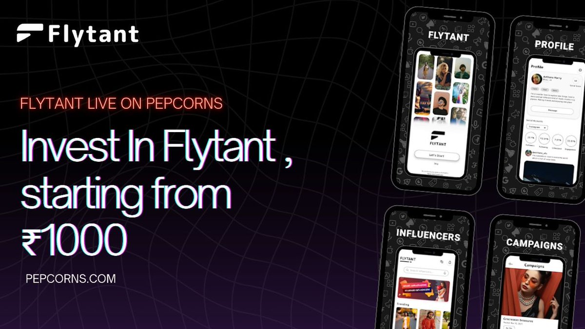 Invest in the future of influencer marketing with Flytant on Pepcorns!

Visit🔗 app.pepcorns.com/flytant 
.
.
.
.
#flytant #influencermarketing #startup #investing #pepcorns #brands #CollabTalk #startupfunding