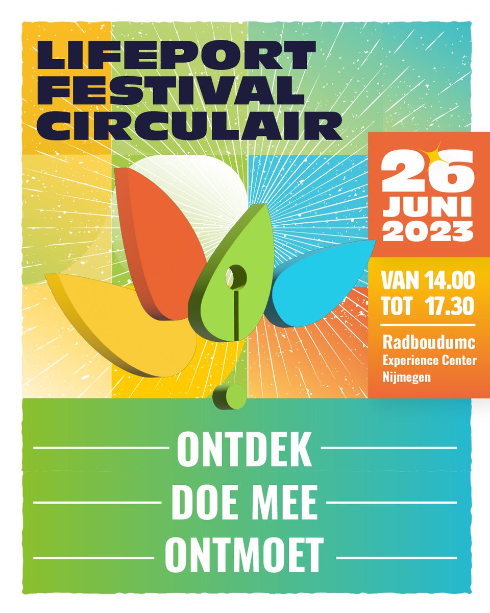 Save the date! 
Kennisdeling en samenwerking tussen mkb, onderwijs en overheid op de tweede editie van het Lifeport Festival Circulair. #circulaireeconomie 
#mkb #lifeport #innovatiekracht
