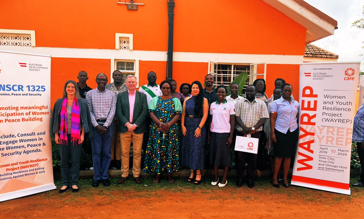 CAREUganda's tweet photo. @AustrianDev team shares a light moment with @CAREUganda @ChristineOlok Gulu City Deputy Mayor and #WAYREP partners  during the visit this morning. @gabazira @Lilmpabu https://t.co/boPIUb8BWw
