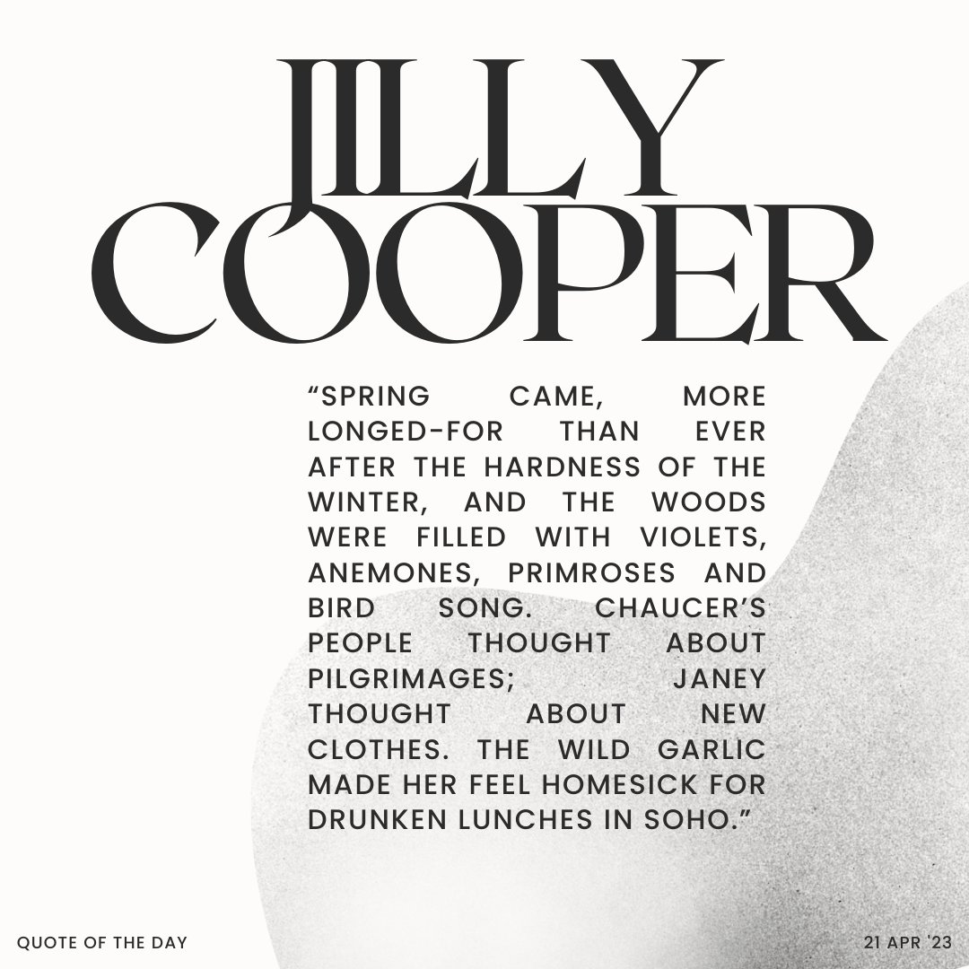 Jilly_Cooper_'s tweet photo. Wild garlic season *is* Jilly Cooper season. https://t.co/AmA5CQmM5V