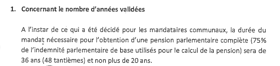 Euh... Ca me semble quand même un peu compliqué de tirer de grandes conclusions sur base de ces quelques gribouillis. En 2013, la Chambre a surtout pris des règles pour réduire la pension des députés (36 ans au lieu de 20 pour avoir la pension complète, par exemple).