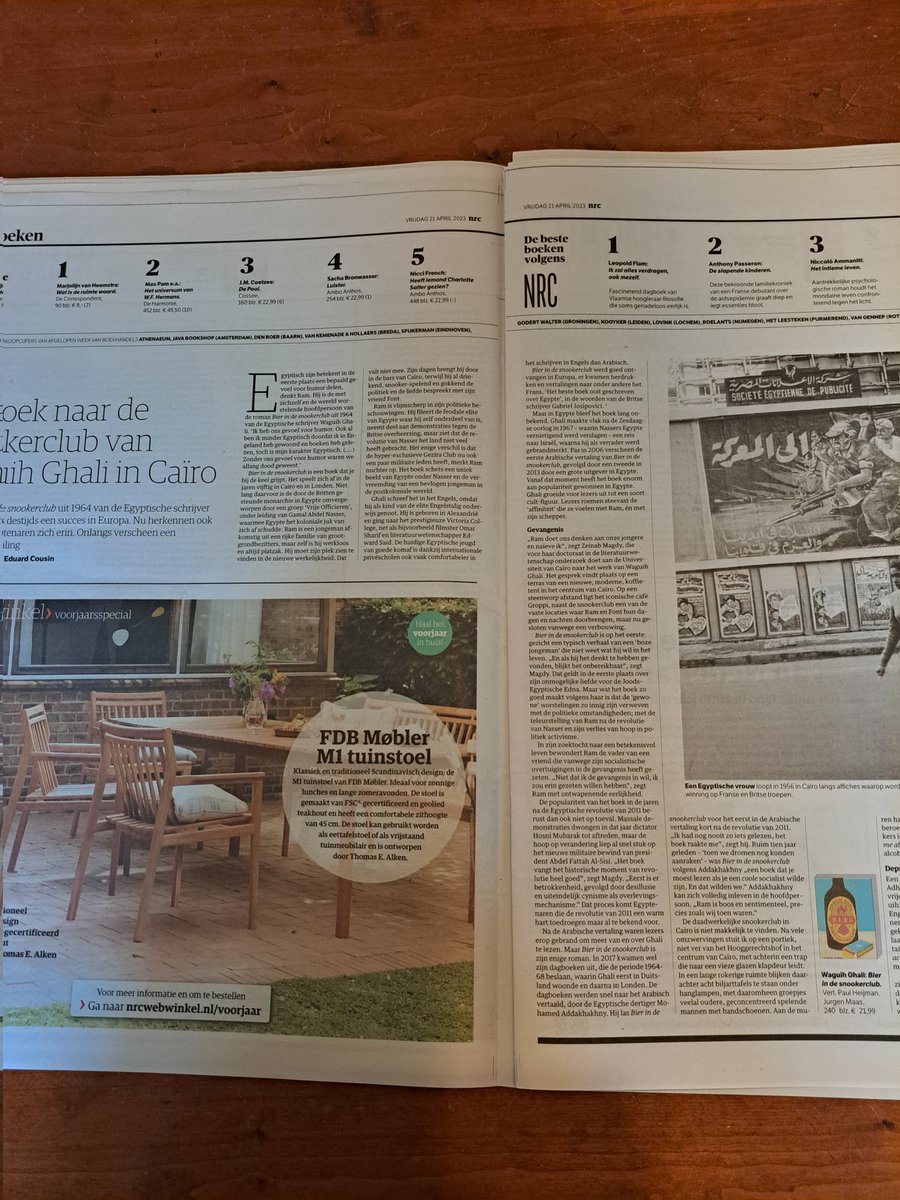 In NRC: 'Bier in de snookerclub' uit 1964 van de Egyptische schrijver  Waguih Ghali. Wat een roman!