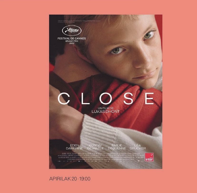 KatzEstudio's tweet photo. ¡Qué bonito y emocionante coloquio nos dio ayer en #Zinemabarri la película ‘Close’ de @lukasdhont! 

💜 https://t.co/whVcufaCzi