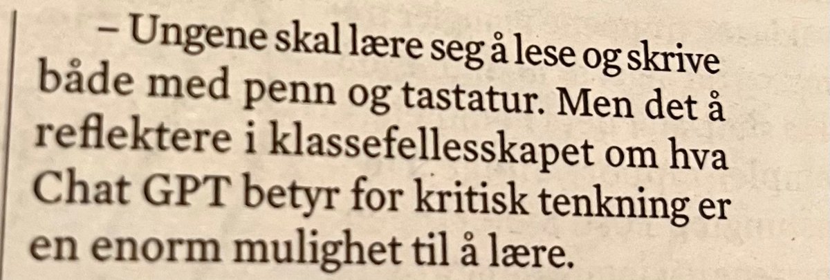 birgittegrb's tweet photo. Med refleksjon skal vi redde verden. Eller er @Regjeringens nye  #digitaliseringsstrategi nok et eksempel på at lærernes utfordringer møtes med «cruel optimism»? (Tonje Brenna sitert i ukas @Morgenbladet ⬇️). https://t.co/igg4qKwE2S
